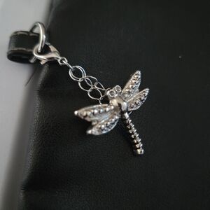 Silvertone Dragonfly Bag Or Keychain Charm